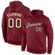 Custom Stitched Burgundy Cream-Black Sports Pullover Sweatshirt Hoodie