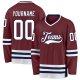 Custom Burgundy White-Navy Hockey Jersey